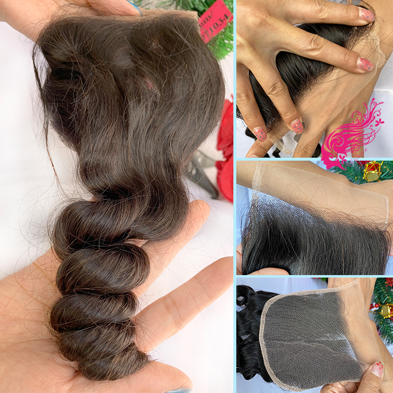 Csqueen 9A Loose Wave 5*5 Transparent Lace Closure 100% Human Hair